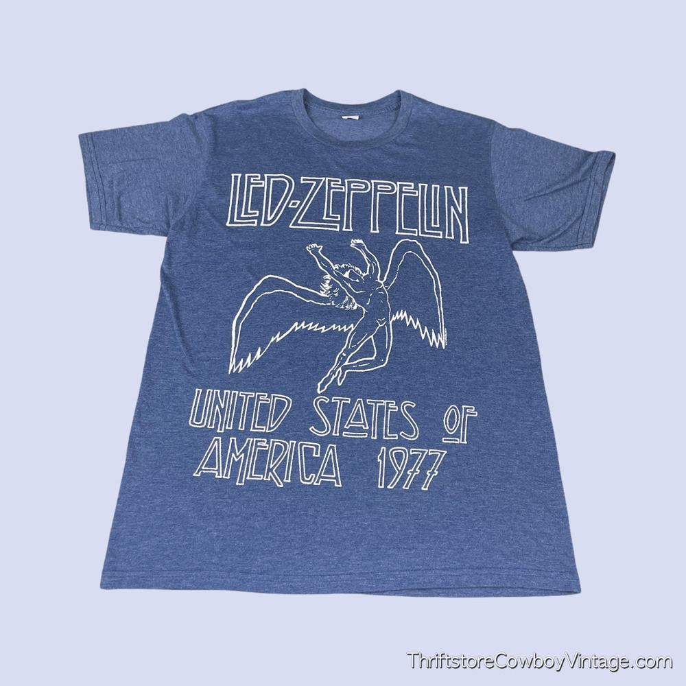 Reprint Led Zeppelin Band T-Shirt 1977 Tour classic rock concert MEDIUM